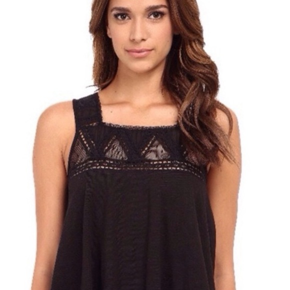 Free People Black Lace Accent Tank Top - Picture 5 of 6